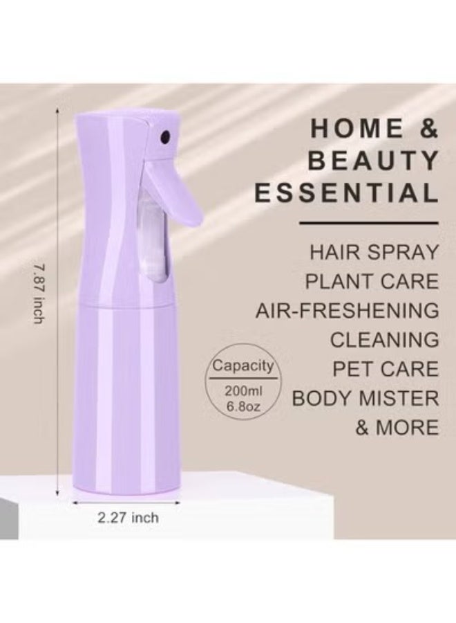 زجاجة رذاذ متعددة الأغراض سعة 200 مل - بخاخ رذاذ ناعم لتصفيف الشعر، والنباتات، والعناية بالبشرة، والتنظيف المنزلي - بنفسجي - Image 4