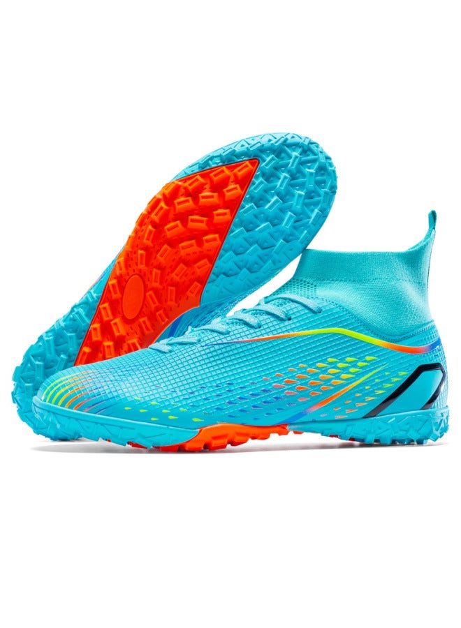 2308 Broken Nail Moon Plus Size World Cup High-top Football Shoes Boys And Girls Broken Nails Long Nails Into Artificial Grass Training Sneaker