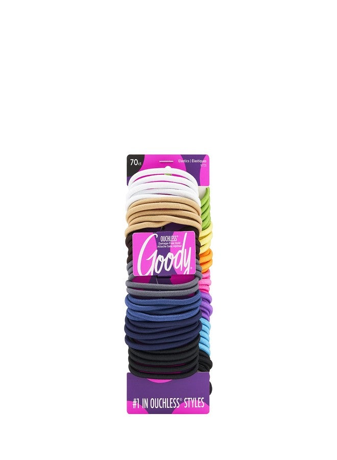 GOODY Ouchless Elastics Value Pack, Neutral & Neon, 70 Count - Image 1