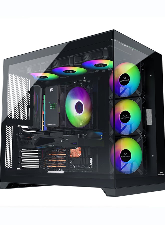 انفني ارك INFINIARC 5060ti Gaming Desktop PC (Intel Core Ultra 5, RTX 5060ti 8G GPU, 16GB DDR5 RAM, 1TB SSD, B860 Motherboard, CUBE Case, Digital Air Cooler ARGB, 750W Gold PSU, Windows PRO) Black Black - Image 2