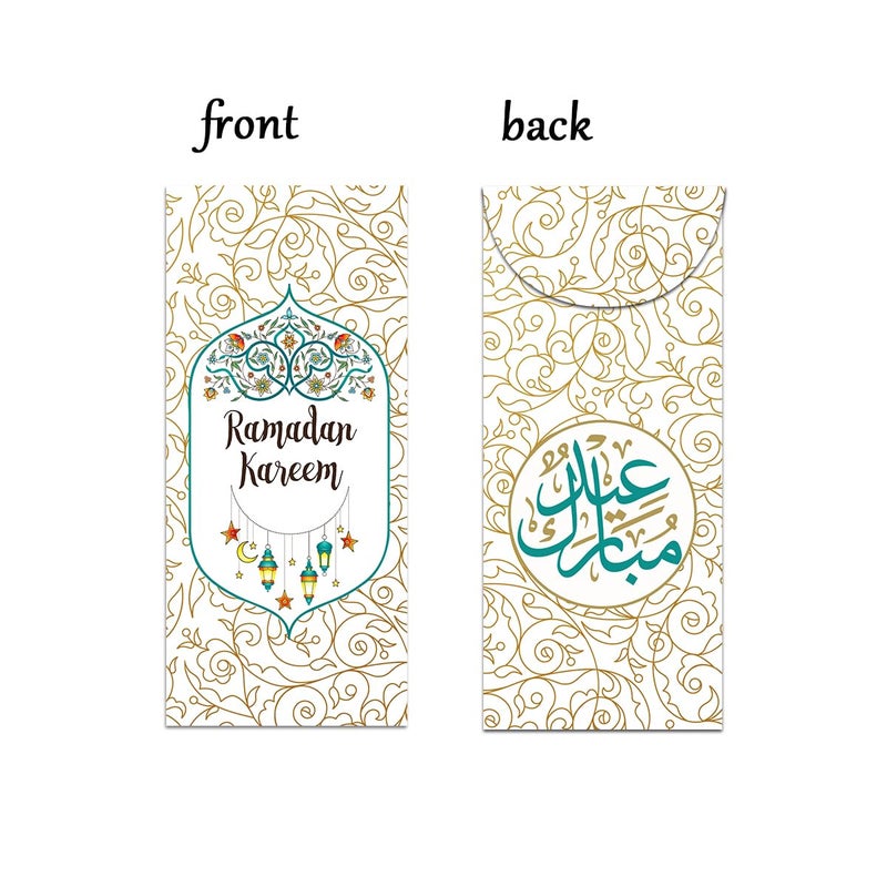 SEBMNOO Ramadan Kareem Money Envelopes, Eid Mubarak Envelopes for Money, Ramadan Latern Envelope for Cash Gifts, Ramadans Lucky Currency Gift Envelopes for Women Men, Gift Card Eid Decor - Image 2