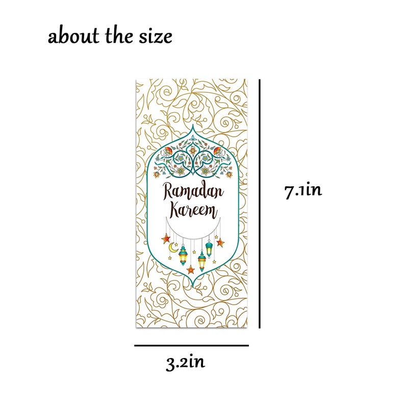 SEBMNOO Ramadan Kareem Money Envelopes, Eid Mubarak Envelopes for Money, Ramadan Latern Envelope for Cash Gifts, Ramadans Lucky Currency Gift Envelopes for Women Men, Gift Card Eid Decor - Image 3