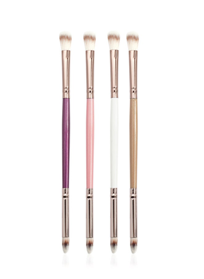 4 Pcs Dual End Eyeshadow Smudge Brush 2 in 1 Eyeshadow Brush Concealer Brush Soft Eyeshadow Applicators Double Sided Makeup Brushes Cosmetic Tool for Women Lady - Image 2
