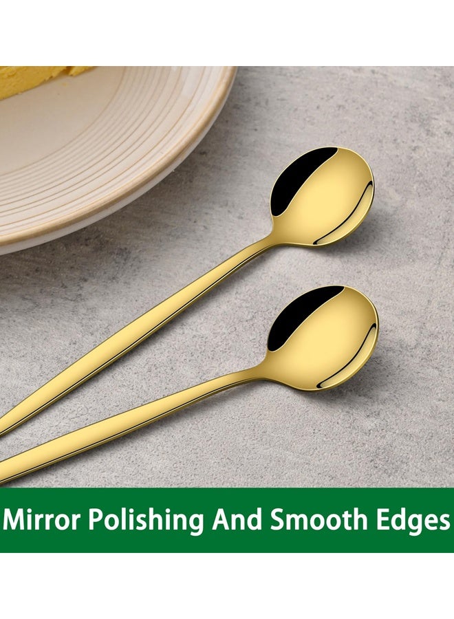6 Pieces Gold Stainless Steel Teaspoon, Mini Spoons For Dessert And Coffee, Durable Demitasse Coffee Spoons For Dessert - Image 4