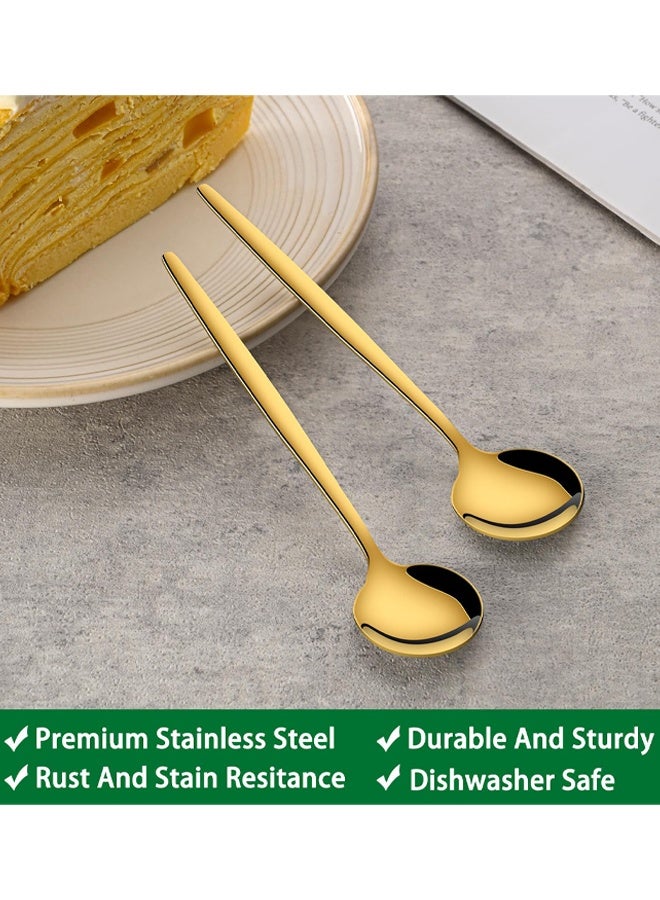 6 Pieces Gold Stainless Steel Teaspoon, Mini Spoons For Dessert And Coffee, Durable Demitasse Coffee Spoons For Dessert - Image 3