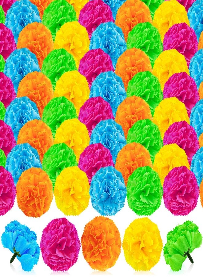 FFNIU Marigold Flower Heads, 50Pcs Colorful Artificial Flowers for DIY Marigold Garland Diwali Day of The Dead Halloween Wedding Party Home Decorations - Image 1