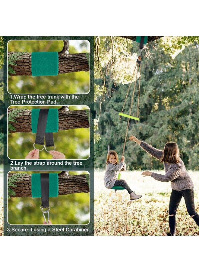 AGPTEK Disc Swing with Monkey Bars,Tree Swing Set Accessories Rope Disk Swing Seat with Carabiner and 22in Hanging Strap Heavy Duty Swingset for Zipline Outdoor Playground, Jungle & Gym(Green) - Image 3