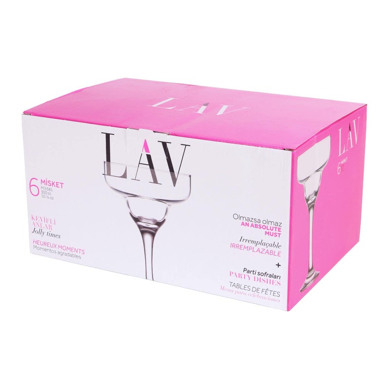 LAV MISKET Glass / 300 cc - 10.25 Oz / 6 Pcs/Elegant design, Trusted Brand, Attractive shape of Sparkling drink,Smoothies, Juices, Cocktails - Image 5