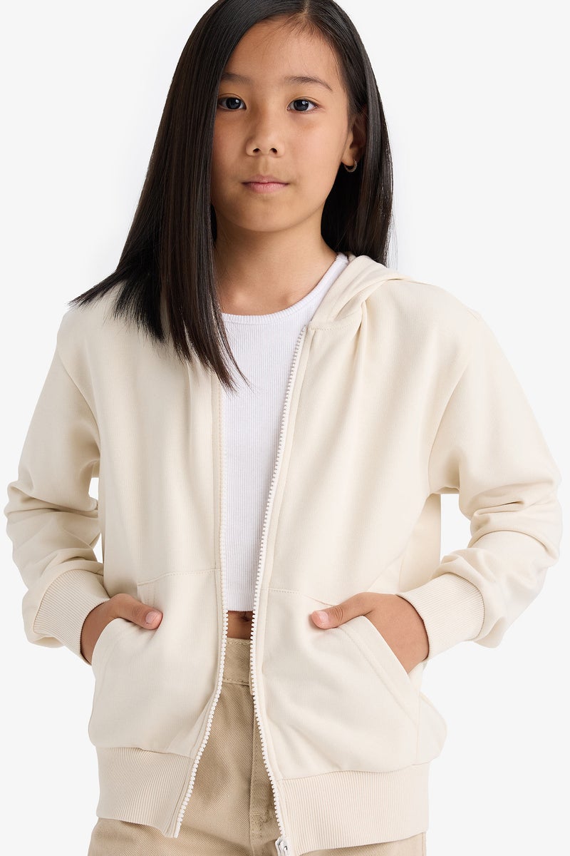 DeFacto Girl Regular Fit Hooded Cardigan Basic - Image 1