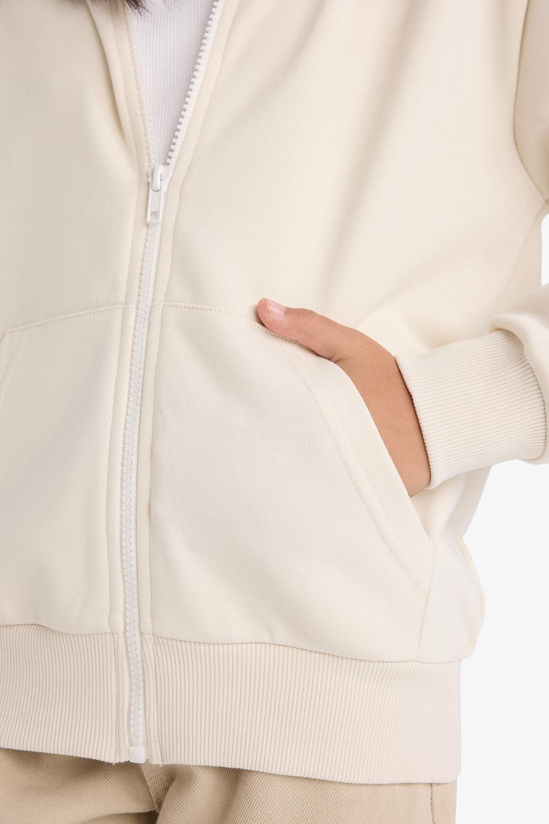 DeFacto Girl Regular Fit Hooded Cardigan Basic - Image 4