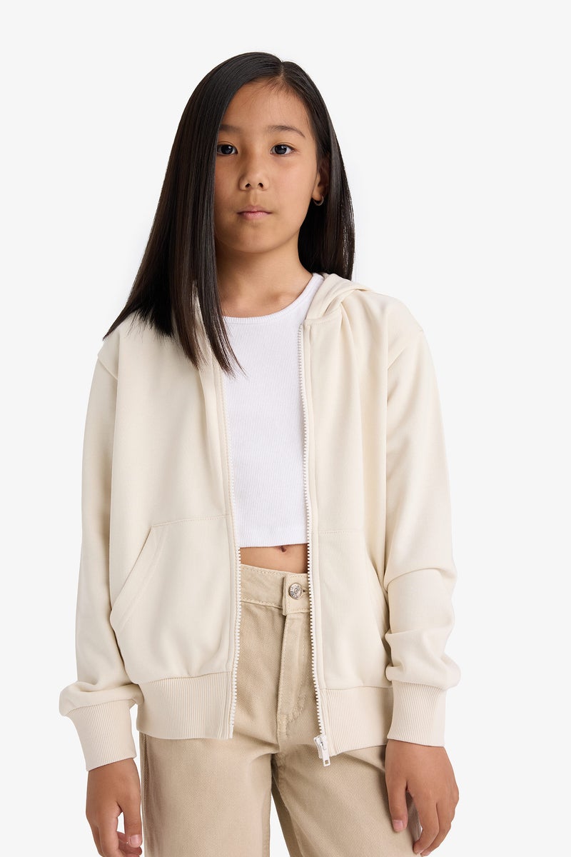 DeFacto Girl Regular Fit Hooded Cardigan Basic - Image 3