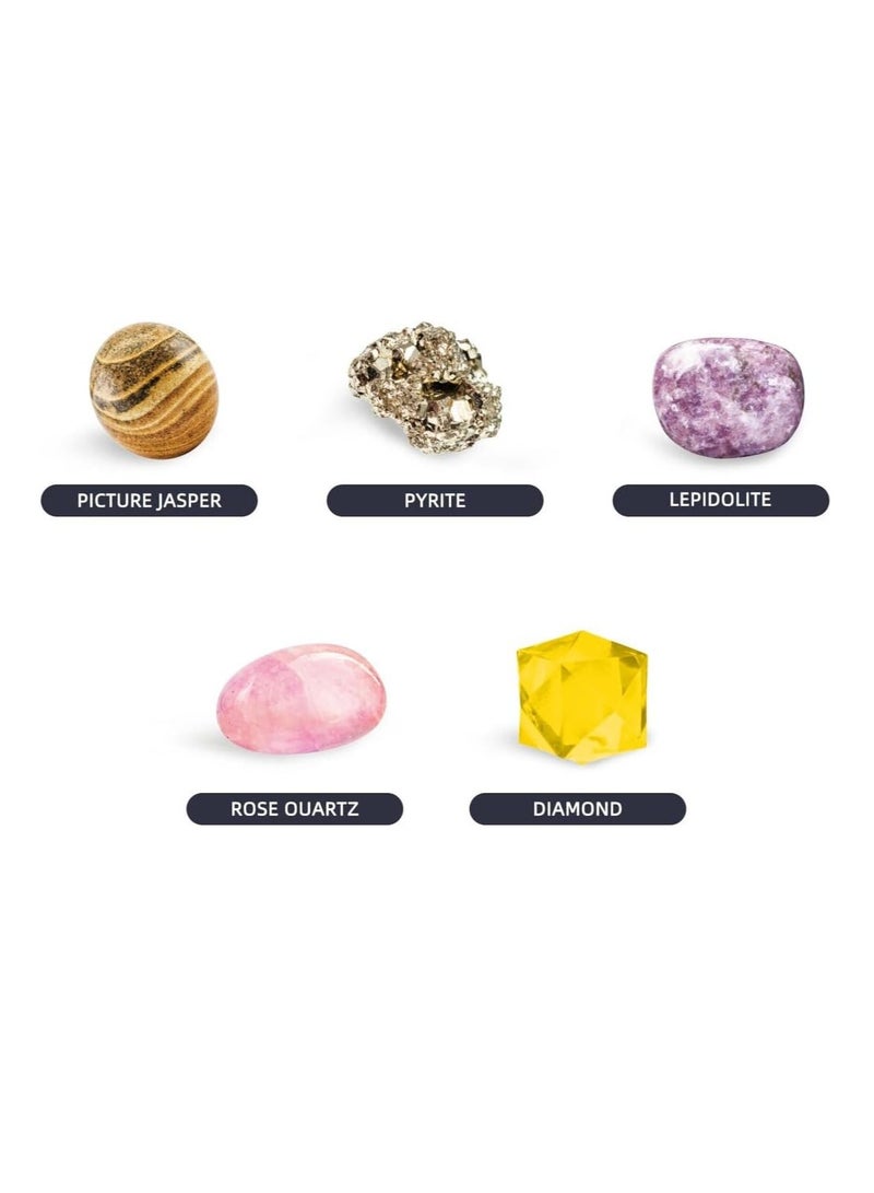 UKR Jupiter Digging Kit – STEM Educational Science Geology Set for Kids – Excavate 5 Natural Gemstones with Solar System Planets Theme - Image 3