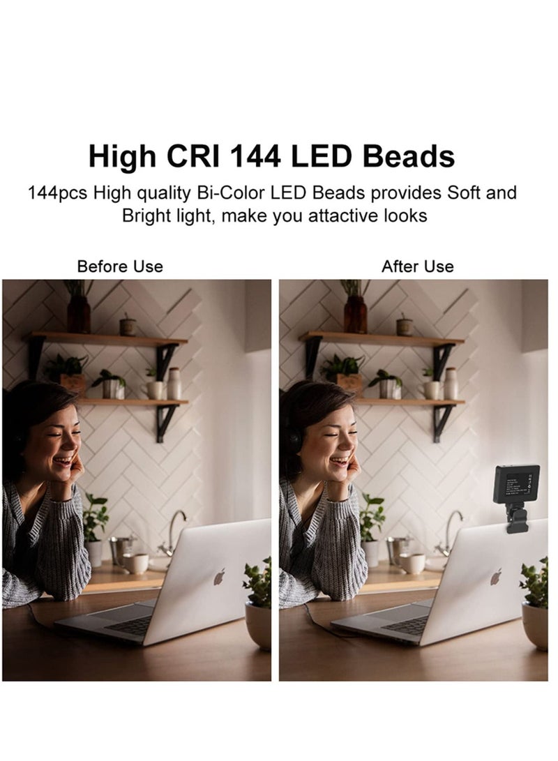 Excefore Video Conferencing Lighting, 3 Light Modes Portable LED Clip for Webcam Zoom Call Lighting Selfie  - Image 4