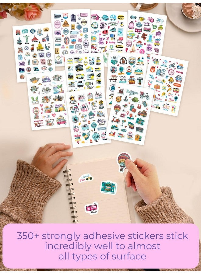 دودل كتيب ملصقات حائط من ورق DOODLE مكون من 10 صفحات مع أكثر من 350 ملصق حائط ذاتي اللصق ممتع وفريد وملون | مثالي للفتيات والأطفال والمراهقين والبالغين (يوميات السفر)، 21 سم، 14.5 سم - Image 3