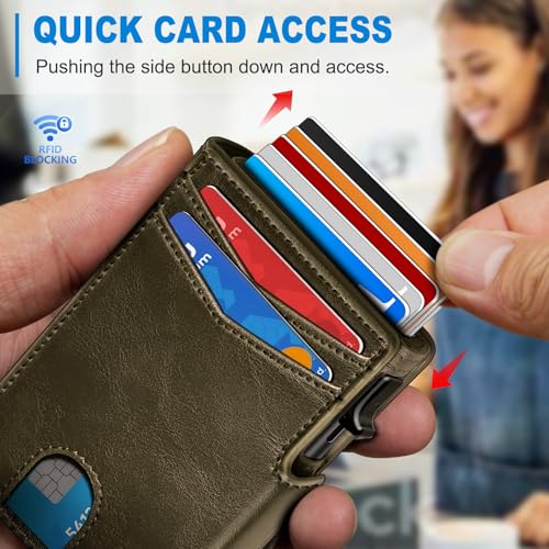 miyozi Men Wallet,with Money Clip Coins Pocket ID Window,Slim Front Pocket RFID Blocking Pop-up Card Holder 3.9"x 2.7", Gift Boxed - Image 5