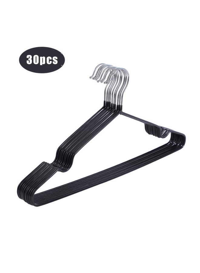 Home Non-Slip Rubber Coated Metal Suit Coat Hangers, Heavy Duty Clothes Hanger, Metal Shirt Jacket Hanger with Round Notches Black/Silver - Image 1