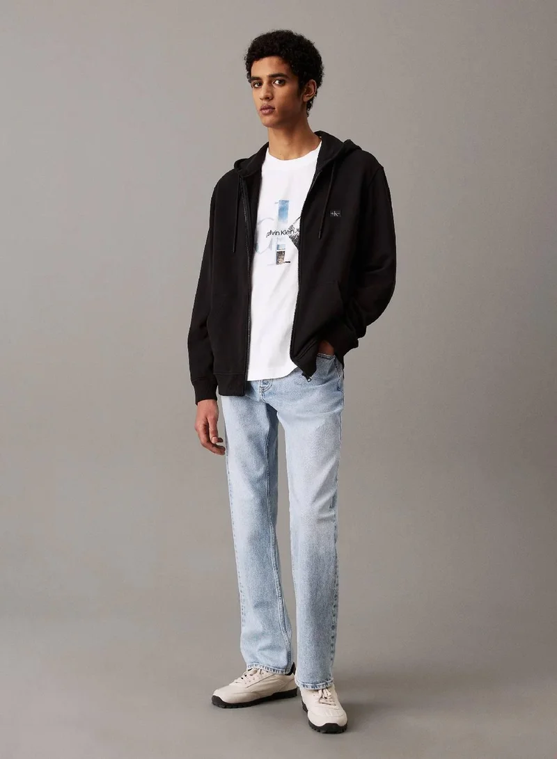 Calvin Klein Jeans Ck Black Zip Up Hoodie for Men | Best Price UAE