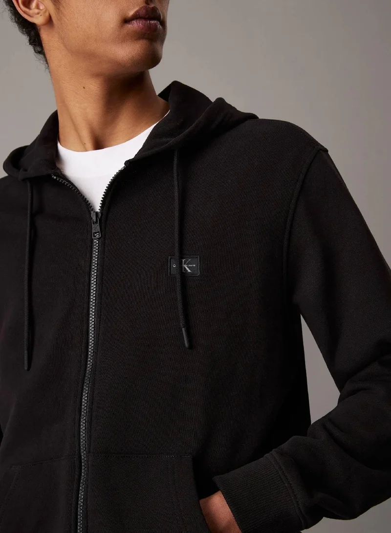 Calvin Klein Jeans Ck Black Zip Up Hoodie for Men | Best Price UAE