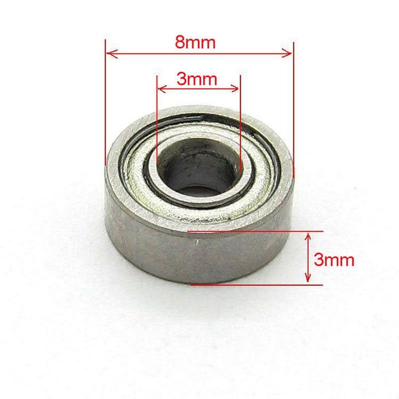 NewZoll 3x8x3 mm Steel Deep Groove Ball BearingModel Bearings MR83ZZ L830ZZ 10 PCS Skateboard Bearings  - Image 3