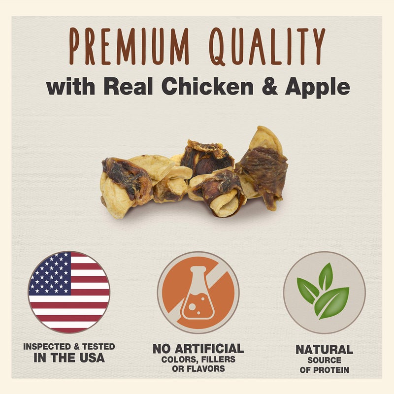 Cadet Gourmet Chicken & Apple Wrapped Dog Treats Wraps - Healthy & Natural Chicken & Apple Dog Training Treats for Small & Large Dogs - Inspected & Tested in USA (14 oz.) - Image 2