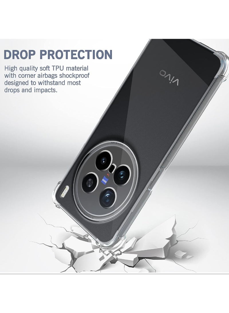 Vivo X200 Pro Clear Case soft TPU Transparent Silicone Protective Cover shock Absorbent Reinforced Corner Full Camera Protection Bumper Case for Vivo X200 Pro - Image 5