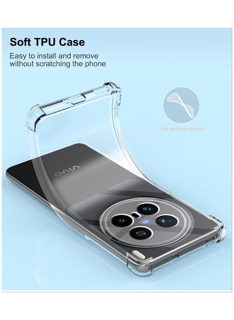 Vivo X200 Pro Clear Case soft TPU Transparent Silicone Protective Cover shock Absorbent Reinforced Corner Full Camera Protection Bumper Case for Vivo X200 Pro - Image 3