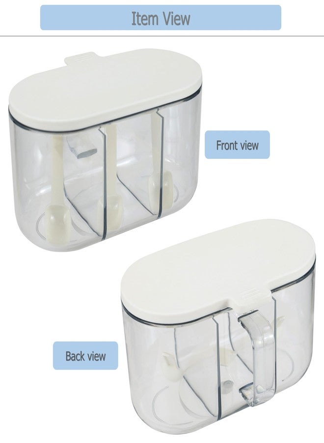 EIKS Seasoning Box Condiment Canisters with Lid & Spoons for Serving & Storing Salt Sugar Spice Pepper Seasoning, Working for Home Kitchen Coffee Restaurant - Image 3