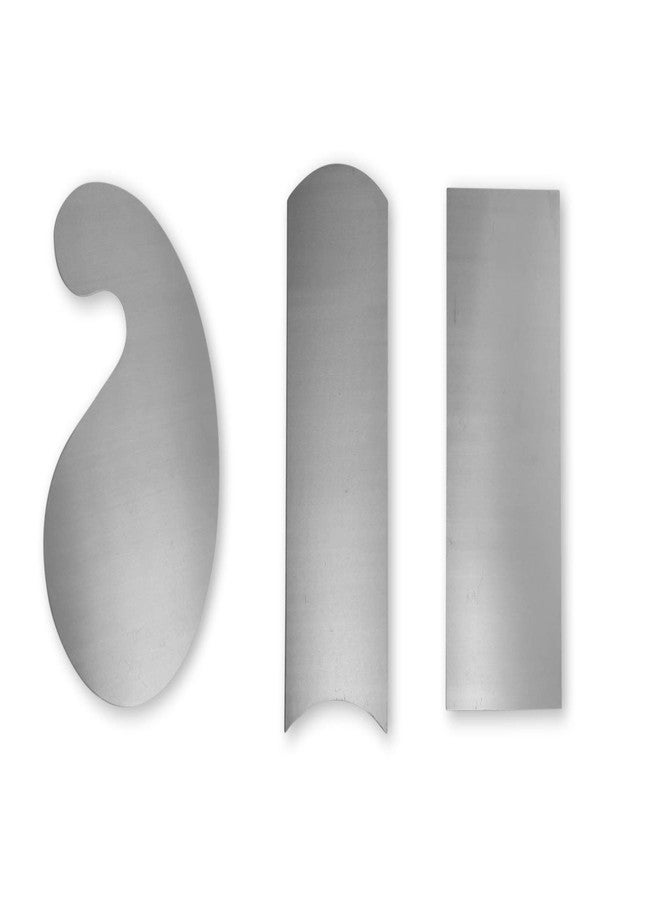 Taytools 773291 3 Piece Set Cabinet Scrapers with Rectangular, Goosneck and Curved SAE 1074 Carbon Tempered Spring Steel with Polished Surfaces HRC 50 0.032 Inch Thick - Image 2