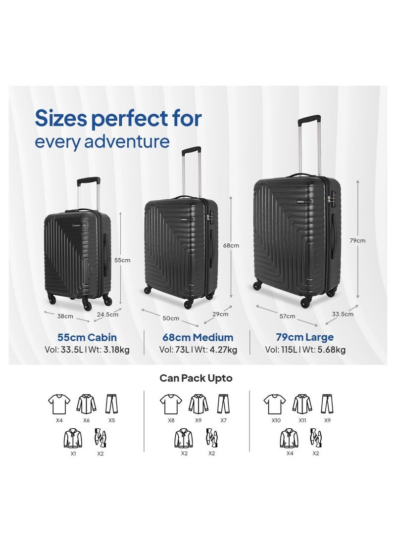 AMERICAN TOURISTER American Tourister Ivy Nxt 68cm Medium Hardside Polycarbonate Check-in Suitcase with Multi-Stage Telescopic Trolley and Mounted TSA Lock for Women & Men - Black  - Image 2