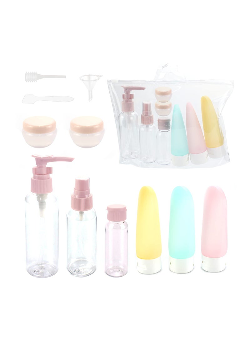 Travel Bottles for Toiletries 11 PCS, Plastic Travel Size Refillable Containers for Liquid Shampoo, Lotion, Cream, Dispenser Accessories Kit, Leak Proof - Image 1