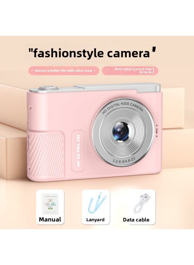 Generic Digital Camera Student Entry Level High Pixel 4K Student Camera Portable Travel Student Campus Camera-Body Color:Standard/pink [no Memory Card Included]  - Image 1