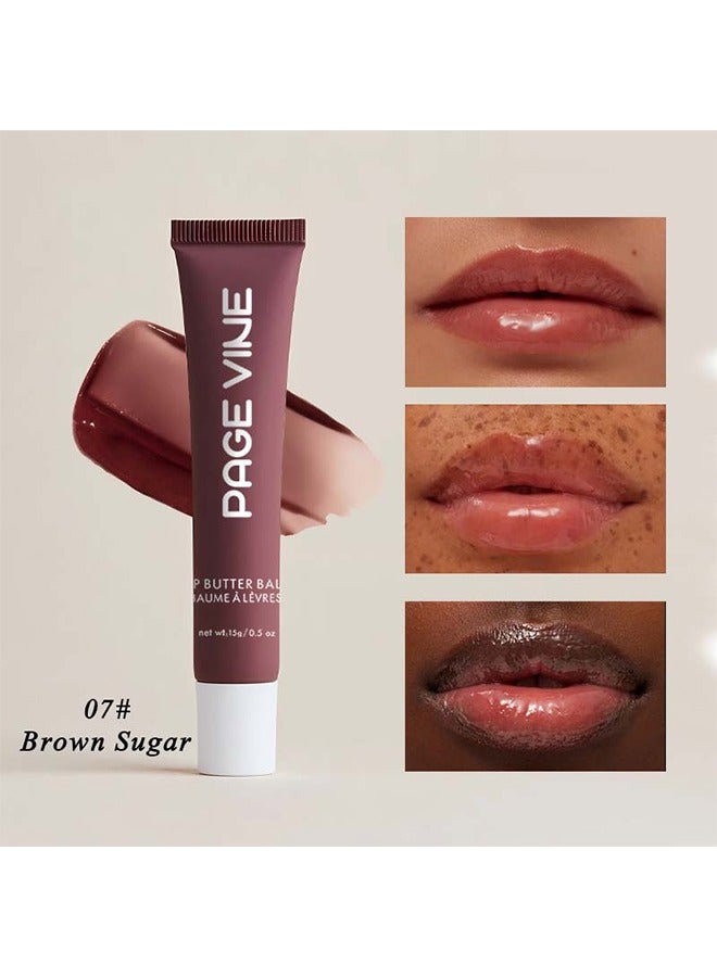 PAGE VINE Lip Butter Balm - Lip Conditioning Lip Mask and Lip Balm for Instant Moisture, Shine and Hydration - Sheer-Tinted, Soothing Lip Care #07 - Image 2