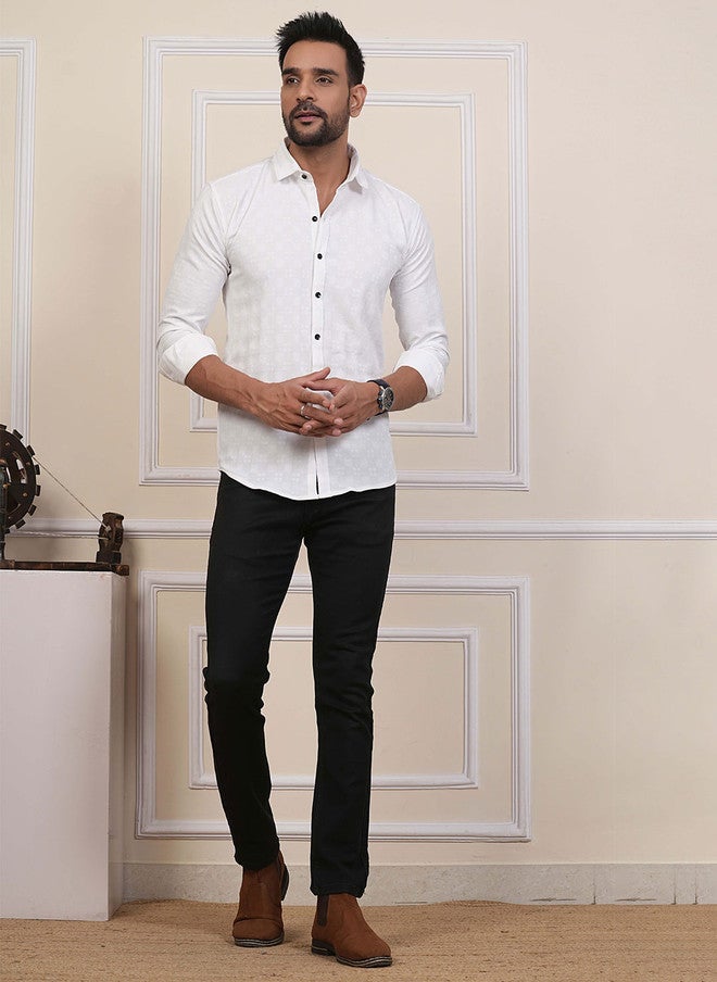 BADLAND Classic Fit Geometric Self Design Casual Shirt - Image 5