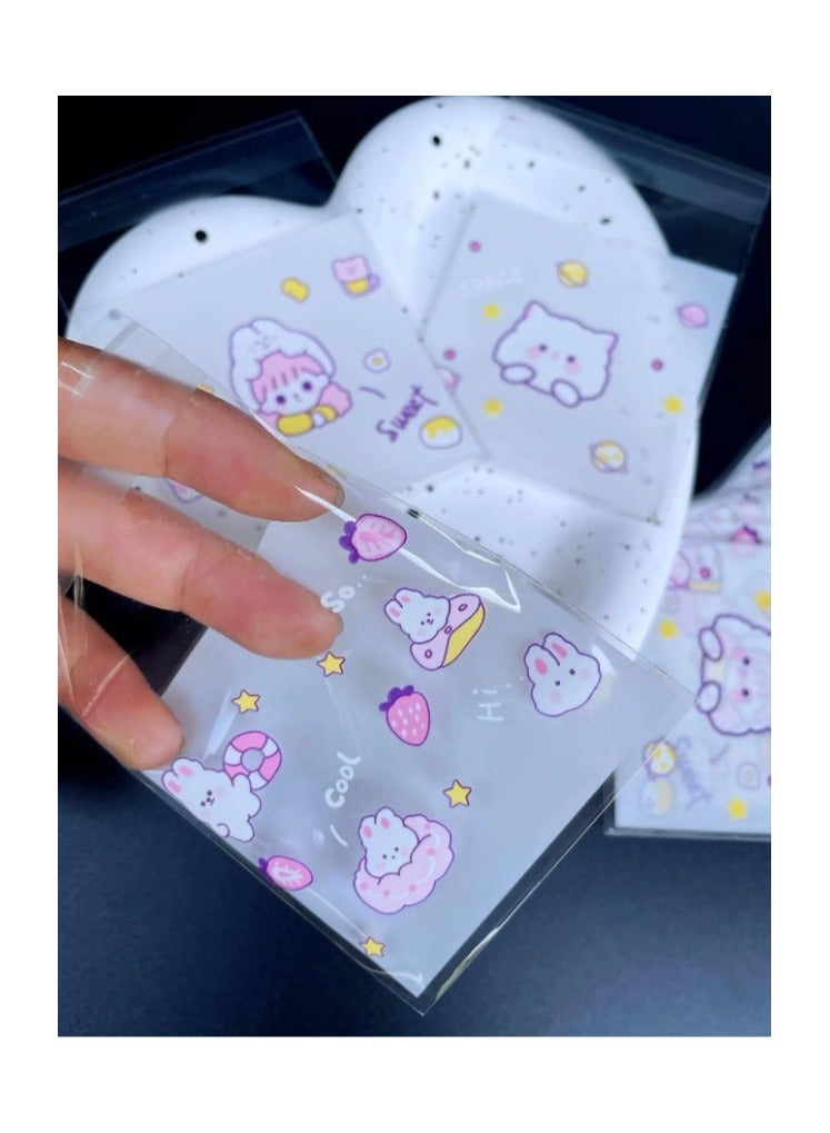 أكياس بلاستيكية بلاصق لتوزيعات الهدايا و الحلوى لحفلات أعياد الميلاد وحفلات استقبال المولود الجديد 50 قطعة ذاتية الاغلاق - Image 1