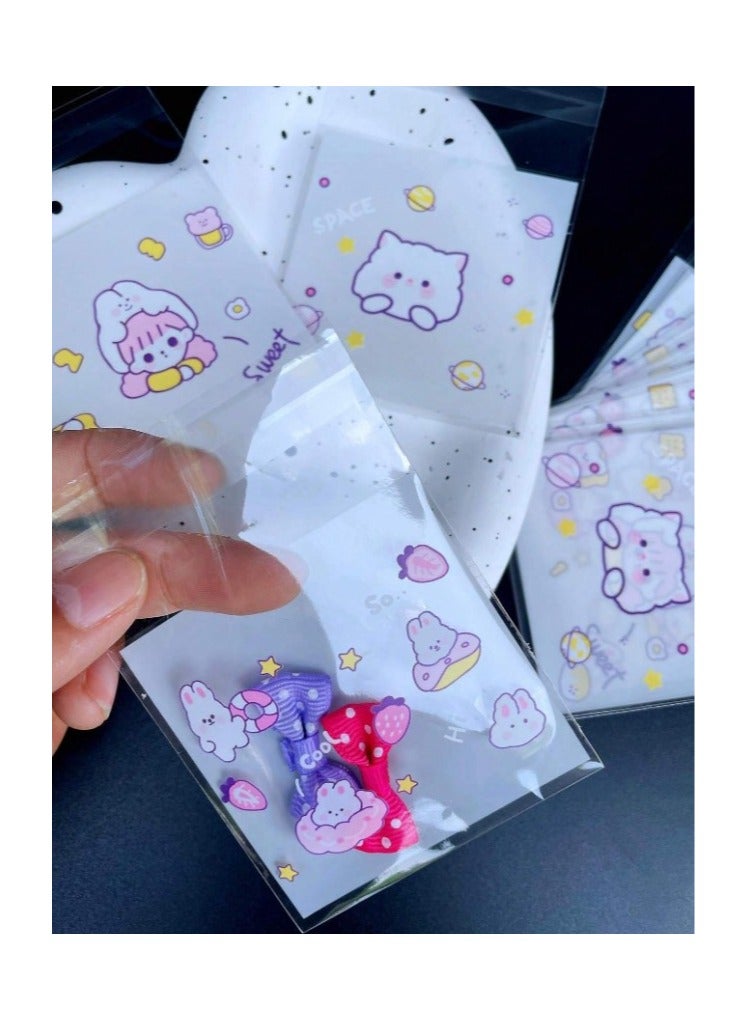 أكياس بلاستيكية بلاصق لتوزيعات الهدايا و الحلوى لحفلات أعياد الميلاد وحفلات استقبال المولود الجديد 50 قطعة ذاتية الاغلاق - Image 2