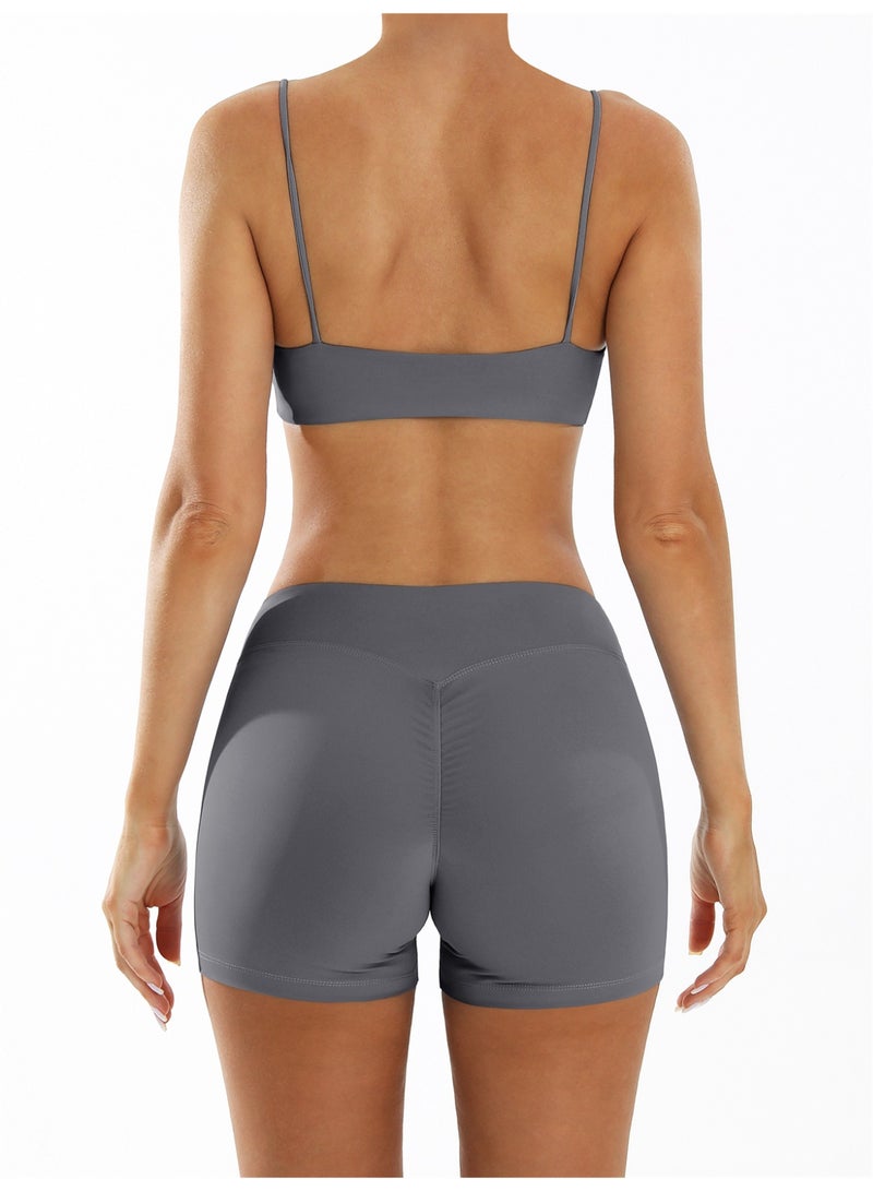 general Two Piece Workout Sets for Women Sport Bra Push Up Shorts Sportwear Tracksuits Gym Yoga Active Wear Outfits  - Image 2