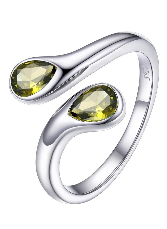 PROSILVER 940 Sterling Silver Birthstone Ring for Women Adjustable Rings - Image 1