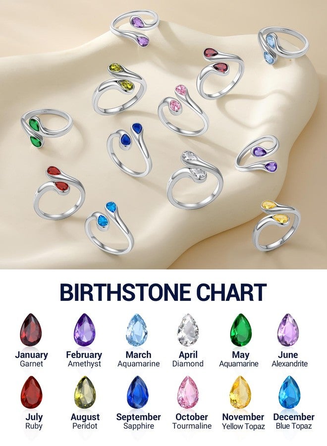 PROSILVER 940 Sterling Silver Birthstone Ring for Women Adjustable Rings - Image 5