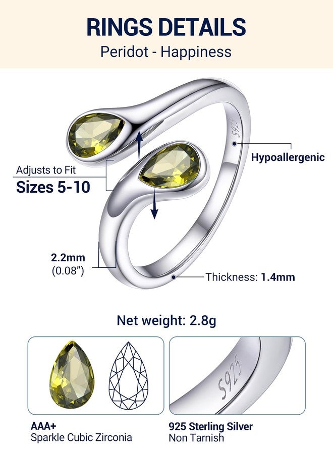 PROSILVER 940 Sterling Silver Birthstone Ring for Women Adjustable Rings - Image 4