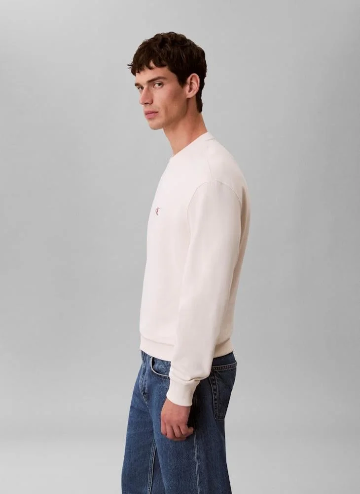 Calvin Klein Jeans  Monogram Embroidery Terry Sweatshirt for Men | Best Price UAE