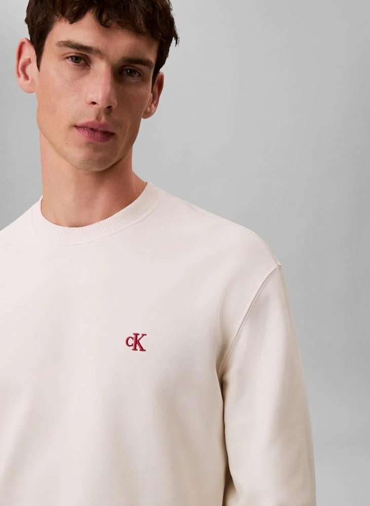 Calvin Klein Jeans  Monogram Embroidery Terry Sweatshirt for Men | Best Price UAE