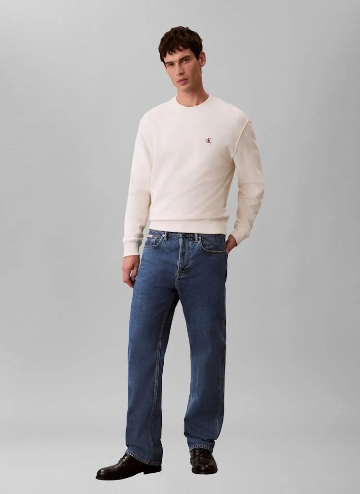 Calvin Klein Jeans  Monogram Embroidery Terry Sweatshirt for Men | Best Price UAE