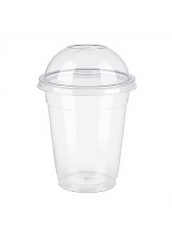Kayan 12 oz Clear Juice Cups with Lids – Strong Disposable Cold Drink Cups – 50 Pieces - Image 1