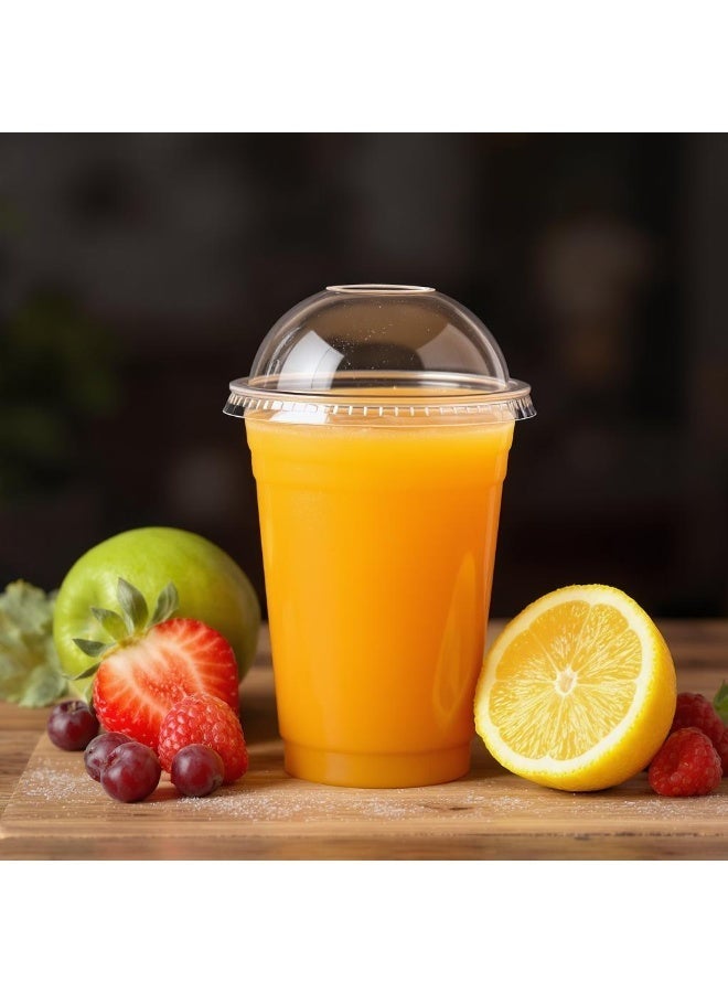 Kayan 12 oz Clear Juice Cups with Lids – Strong Disposable Cold Drink Cups – 50 Pieces - Image 4