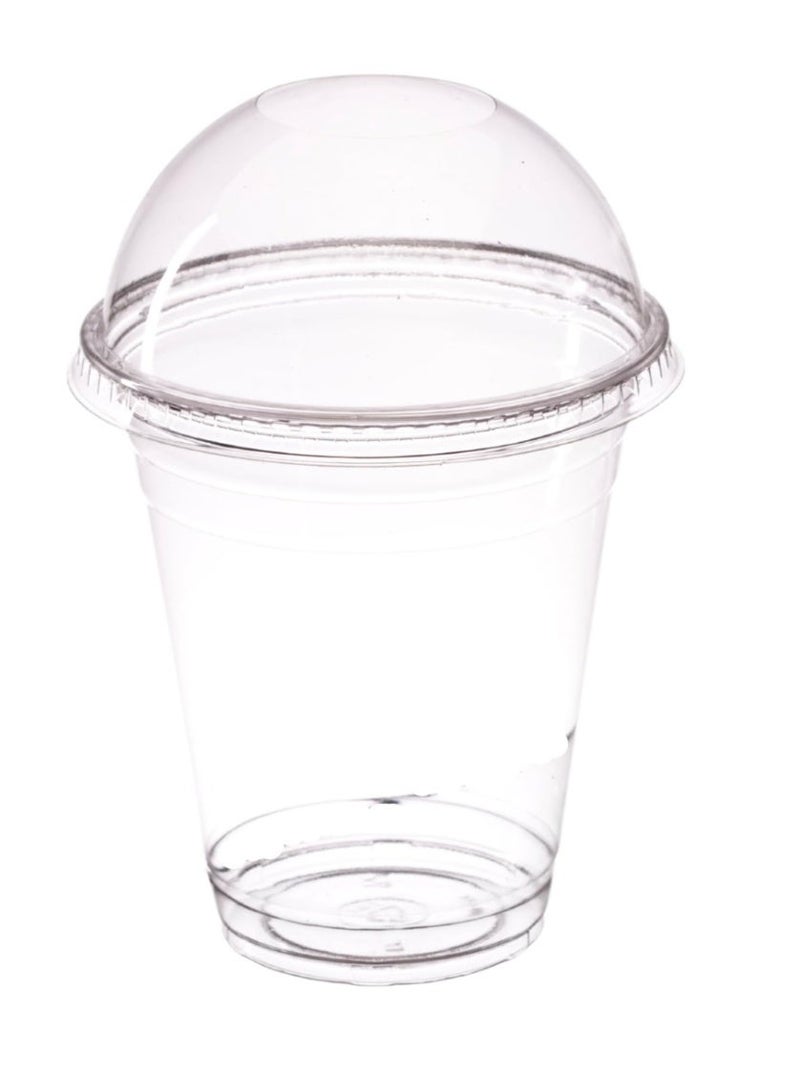 Kayan 12 oz Clear Juice Cups with Lids – Strong Disposable Cold Drink Cups – 50 Pieces - Image 3