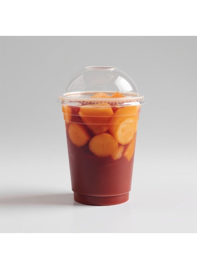Kayan 12 oz Clear Juice Cups with Lids – Strong Disposable Cold Drink Cups – 50 Pieces - Image 2