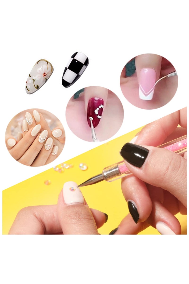 Nail Art Brushes,Double Ended Nail Art Liner Brush,Nails Dotting Painting Drawing Pens, 5 pcs - Image 5