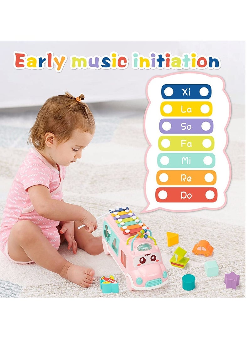 Baby Toy 12 18 Months, Music Bus Xylophone for Kids Toy, Baby Toys for 1 Year Old Boys and Girls with Building Blocks, Musical Toys for Toddlers 1 3, Early Educational Toys for Toddlers Gift - Image 2