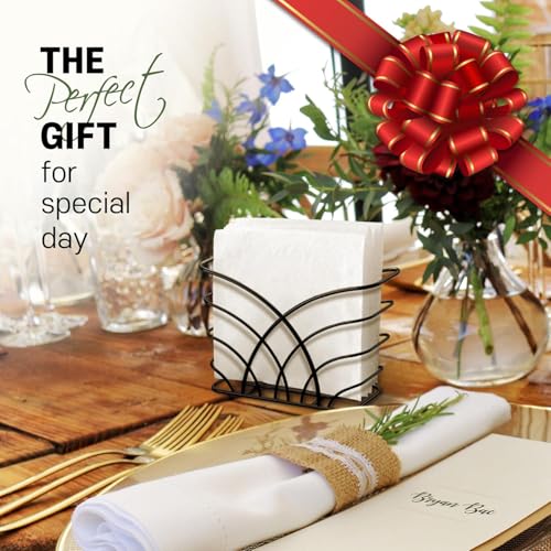 CentraLit Modern Napkin Holder for Dining Table - Kitchen Napkin Holder Tissue Paper Stand for Kitchen, Table, Home Décor, Restaurant, Tissue Dispenser Organizer for Tables, Kitchen (Black) - Image 2