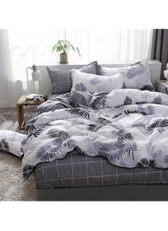Sharpdo 4-Piece Bedding Set Sheet set Comforter Set Luxurious Cotton and Soft Microfiber with 1 Duvet/Quilt Cover And 1 Flat sheet And 2 Pillowcases King 2.2m bed (220*240cm)  - Image 4